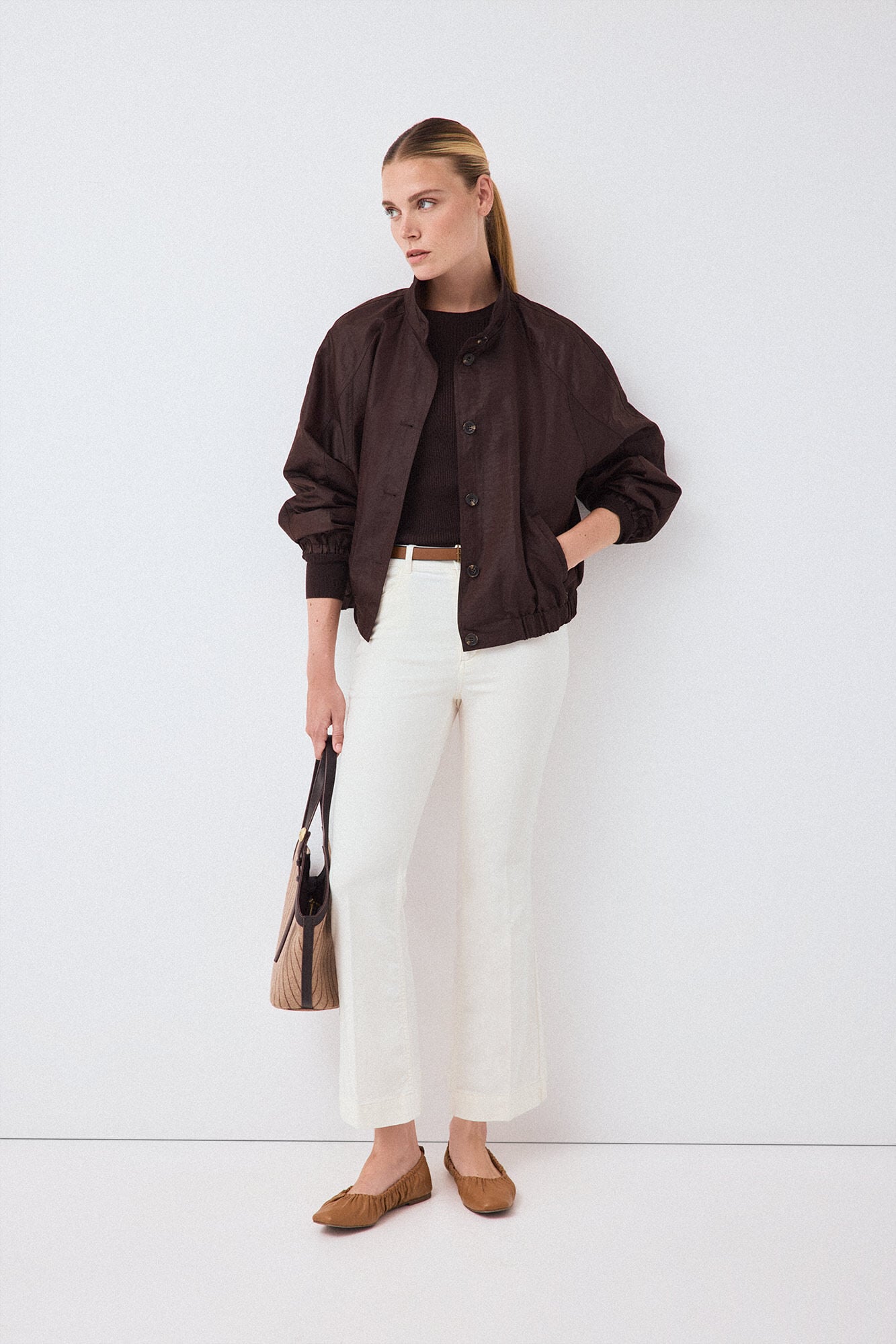 Pedro del Hierro Velvet flare cropped trousers