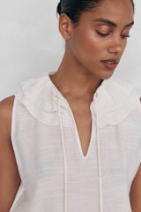 Pedro del Hierro Ruffled T-shirt White