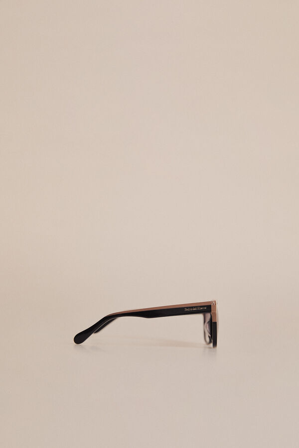 Pedro del Hierro Square colour block black/nude acetate glasses Black