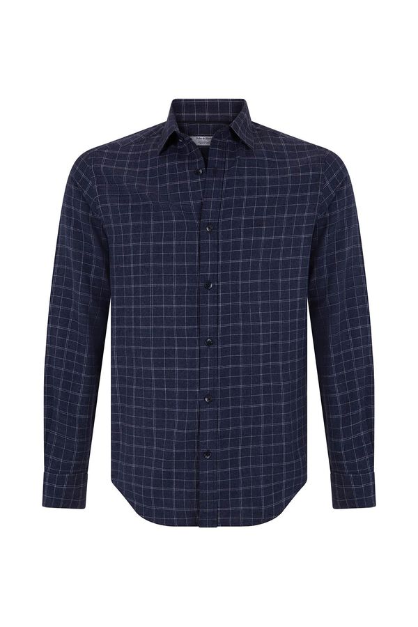 Pedro del Hierro Camisa twill cuadros cashmere touch Azul