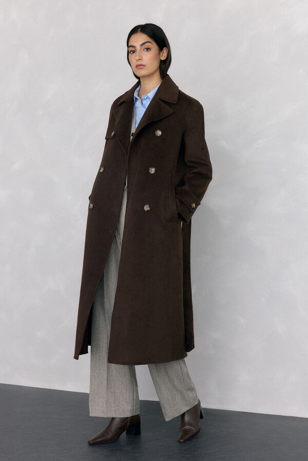 Pedro del Hierro Long double-sided trench coat Brown