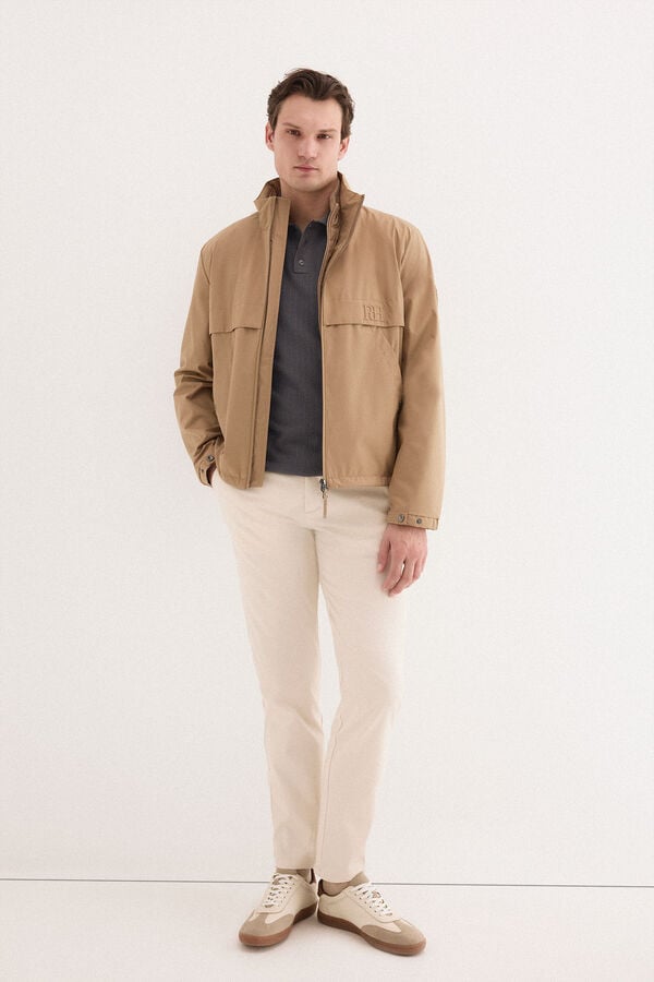 Pedro del Hierro Camisola polo premium manga curta &agrave;s riscas Cizento