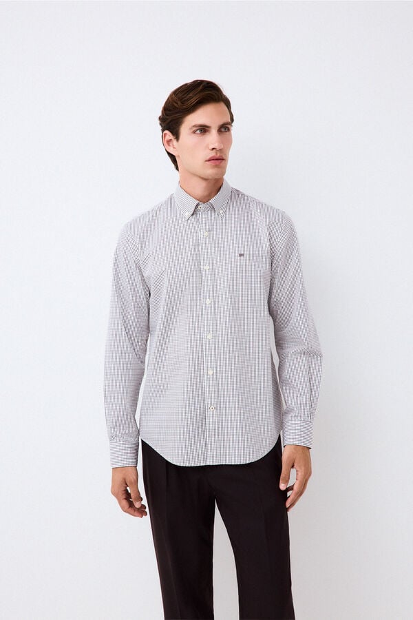Pedro del Hierro Plaid shirt Grey