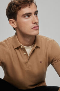Pedro del Hierro Essential long-sleeved polo shirt Beige