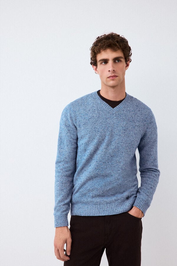 Pedro del Hierro Italian premium yarn knit jumper Blue