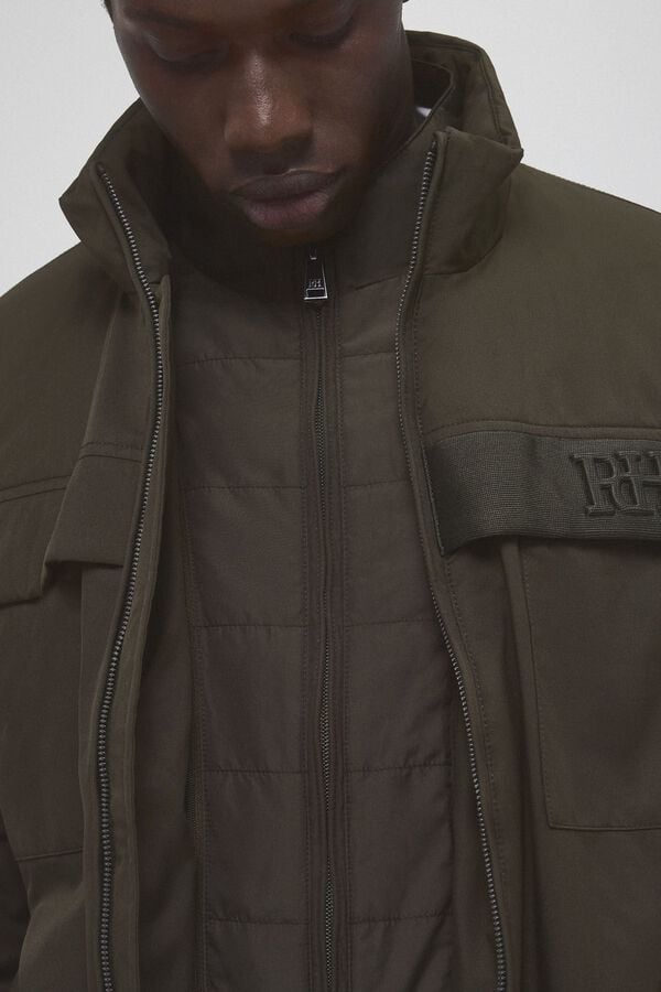 Pedro del Hierro Jacket with detachable hood Green