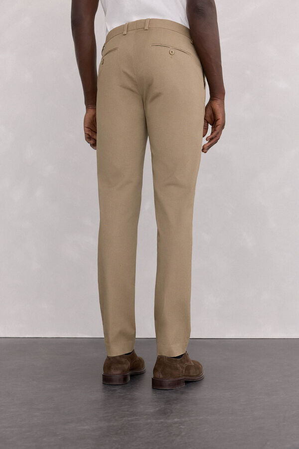 Pedro del Hierro Slim-fit print chinos pants Beige