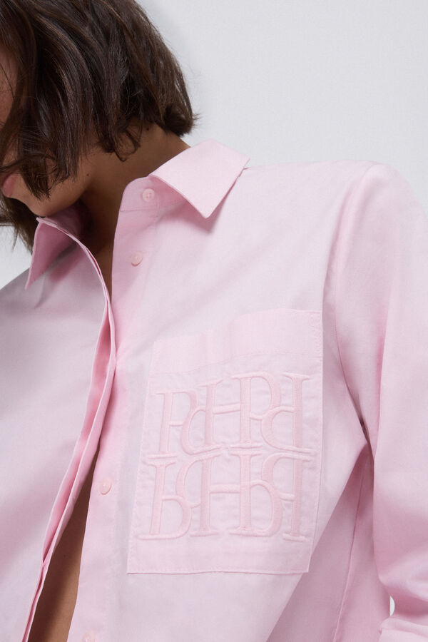 Pedro del Hierro Camisa oversize popelin logo Rosa