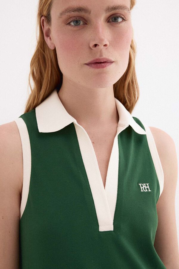 Pedro del Hierro Polo neck dress Green