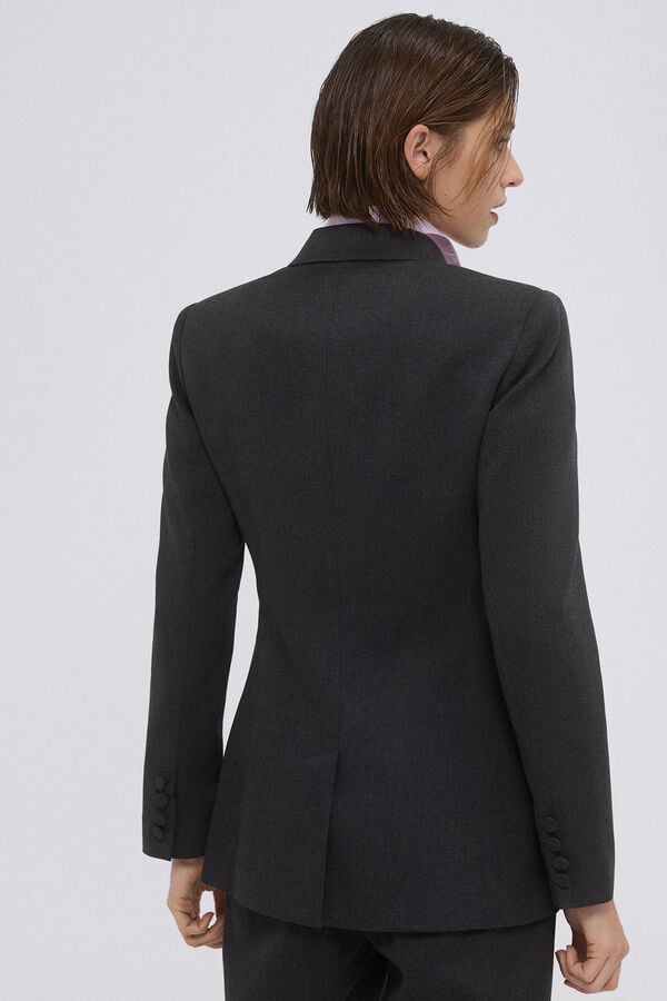 Pedro del Hierro Anthracite double-breasted blazer Grey