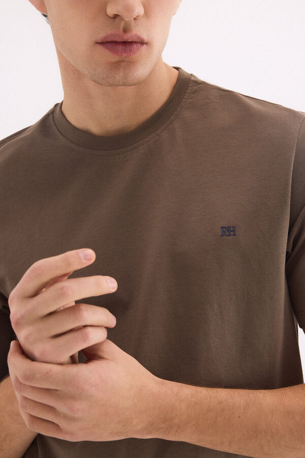 Pedro del Hierro Basic logo T-shirt Brown