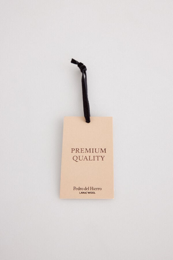 Pedro del Hierro Johnny neck sweater in merino wool and cashmere Blue