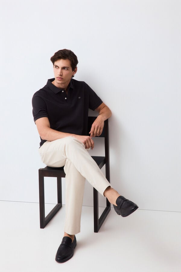 Pedro del Hierro Piqu&eacute; basic polo shirt Grey