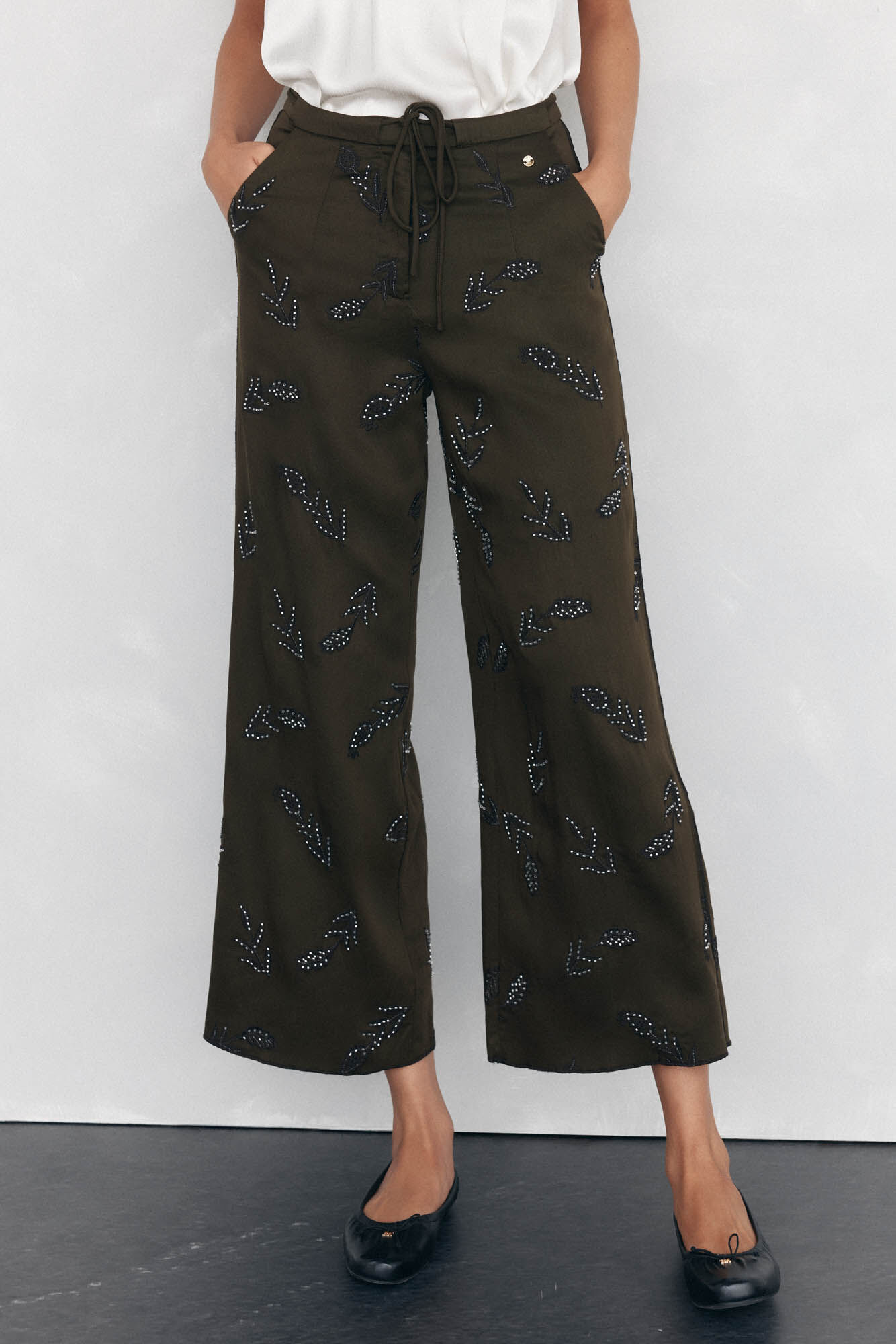 Pedro del Hierro embroidered straight pants