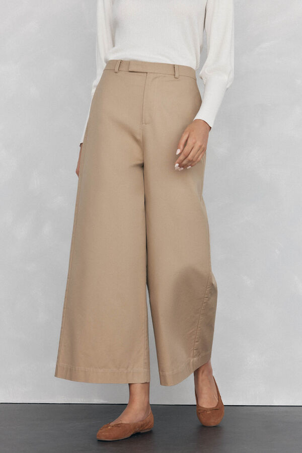Pedro del Hierro Straight trousers Beige