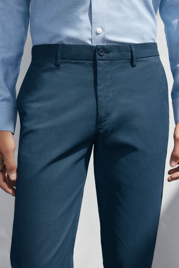 Pedro del Hierro Slim-fit print chinos pants Blue
