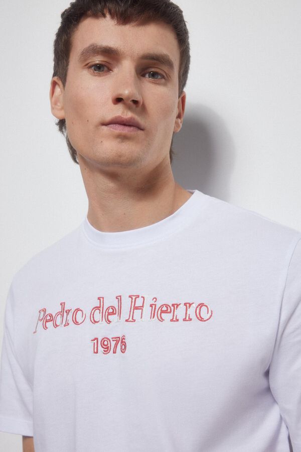 Pedro del Hierro Camiseta logo bordado White