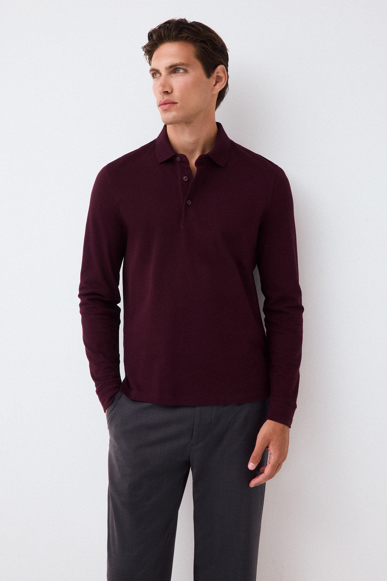 Pedro del Hierro Piqu&eacute; long sleeve polo shirt