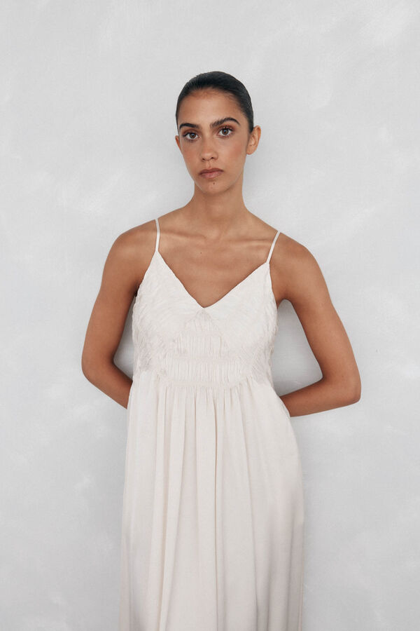 Pedro del Hierro Lingerie dress with gathered detail Beige