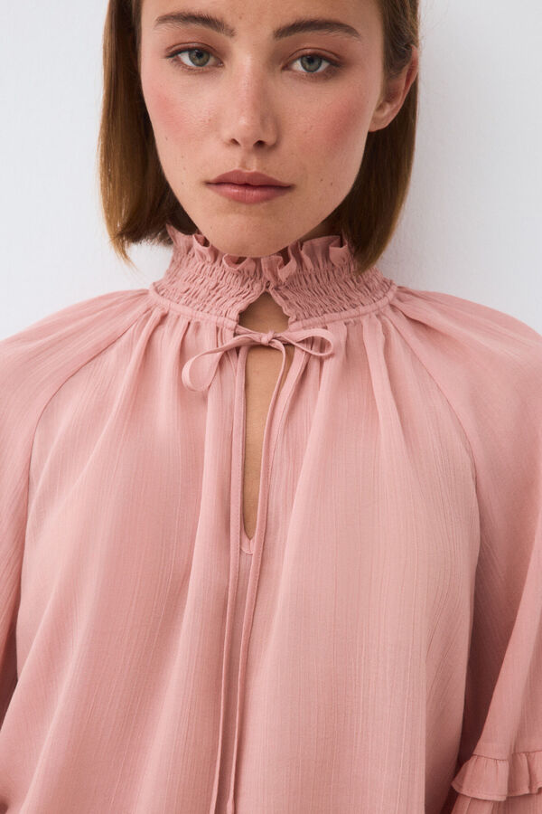 Pedro del Hierro Fluid ruffle blouse Pink