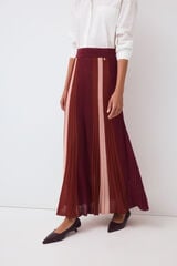 Pedro del Hierro Saia de malha plissada lurex tricolor Bordeaux