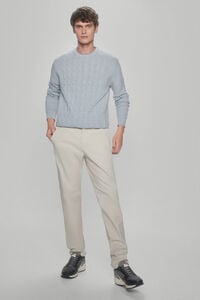 Pedro del Hierro Cable knit wool round neck jumper