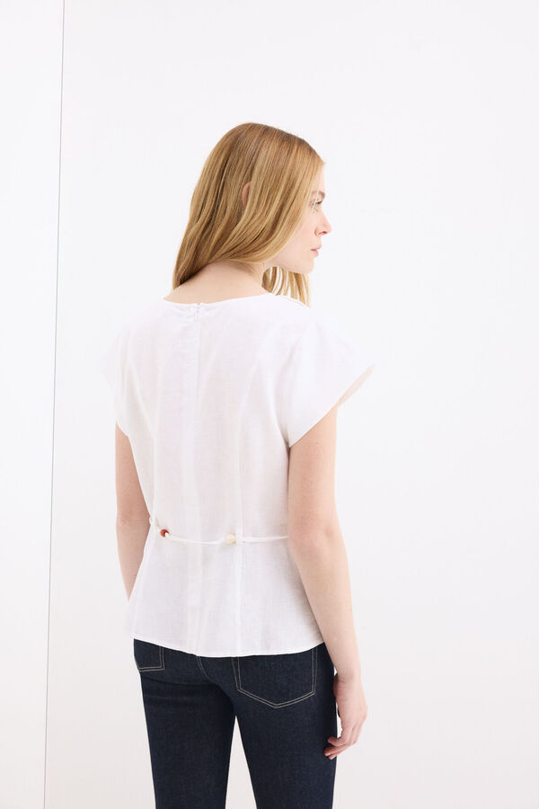 Pedro del Hierro Linen belted top White