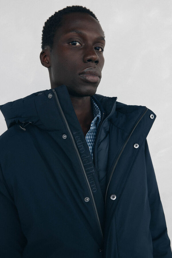 Pedro del Hierro Short hooded parka Blue