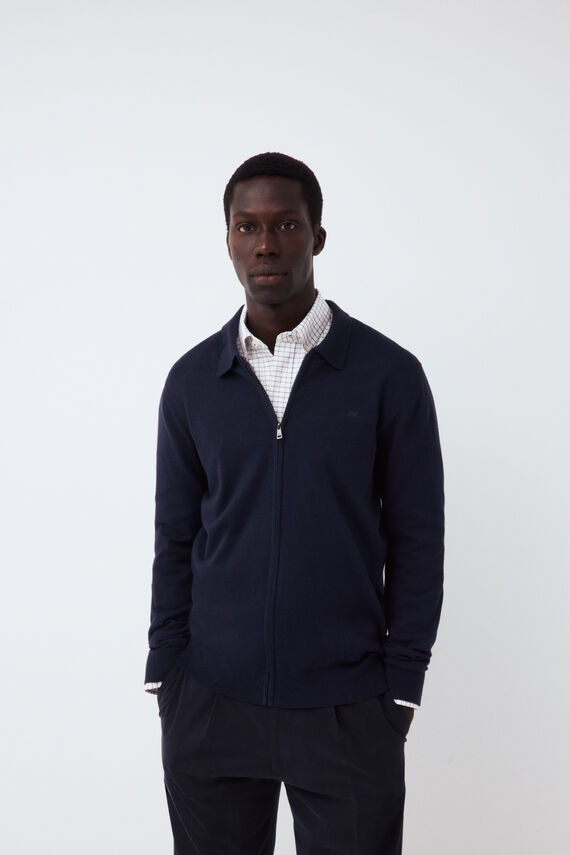 Cárdigan premium algodón seda cashmere cremallera