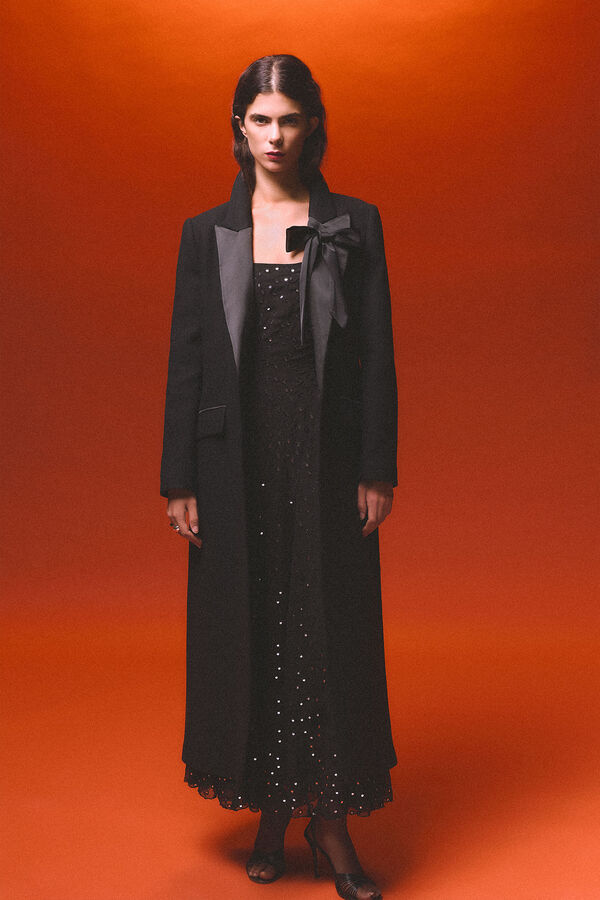 Pedro del Hierro Black contrast coat Black