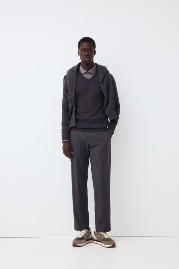 Pedro del Hierro Premium cotton silk cashmere knit jumper Grey
