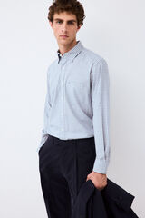 Pedro del Hierro Melange plaid shirt Blue