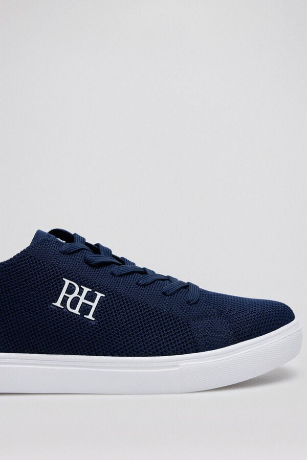 Pedro del Hierro Fabric lace-up trainer Blue