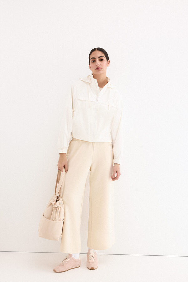 Pedro del Hierro Short hooded parka Ecru