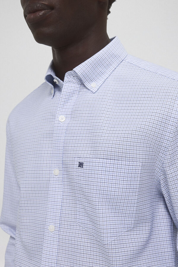 Pedro del Hierro Plain non-iron Oxford shirt Blue