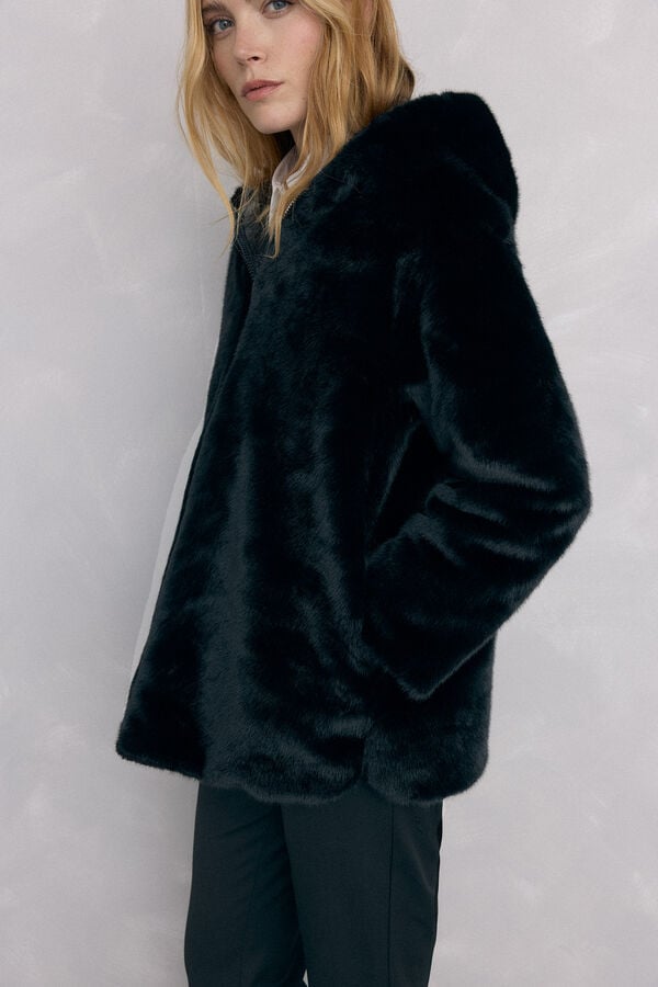 Pedro del Hierro reversible fur parka Black