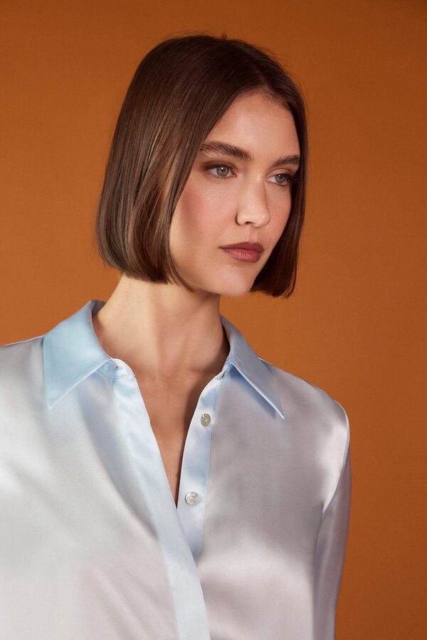 TFP by Tamara Falc&oacute; Blusa em seda Azul