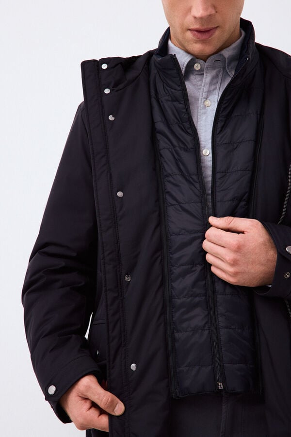 Pedro del Hierro Long four-pocket parka Blue