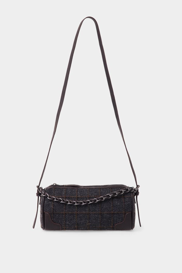 Pedro del Hierro Plaid mini handbag Brown