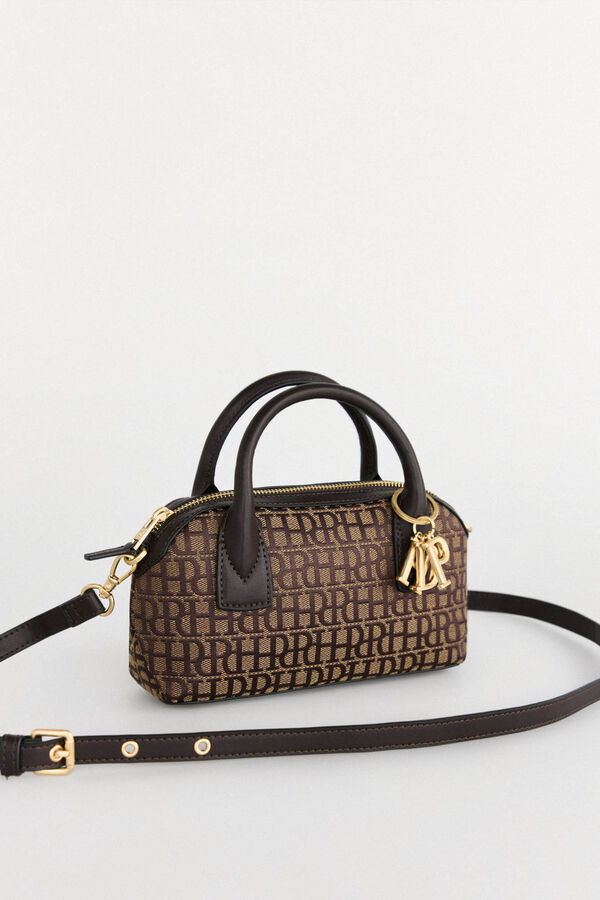 Pedro del Hierro mini jacquard bowling bag Brown