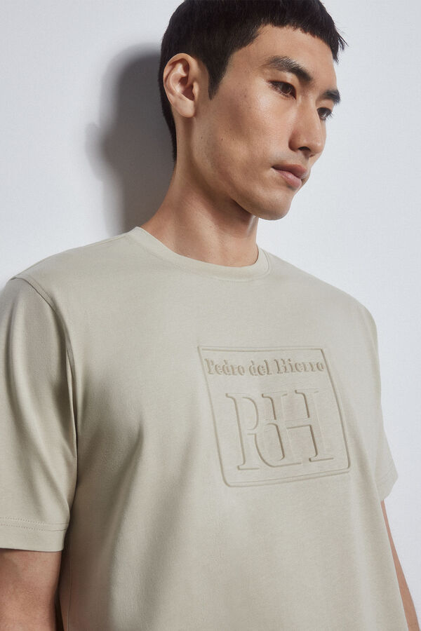 Pedro del Hierro Relief logo T-shirt Green