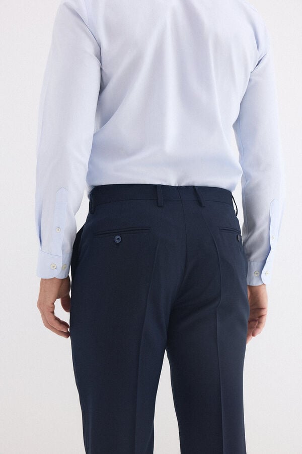 Pedro del Hierro Canvas slim bi-stretch trousers Blue