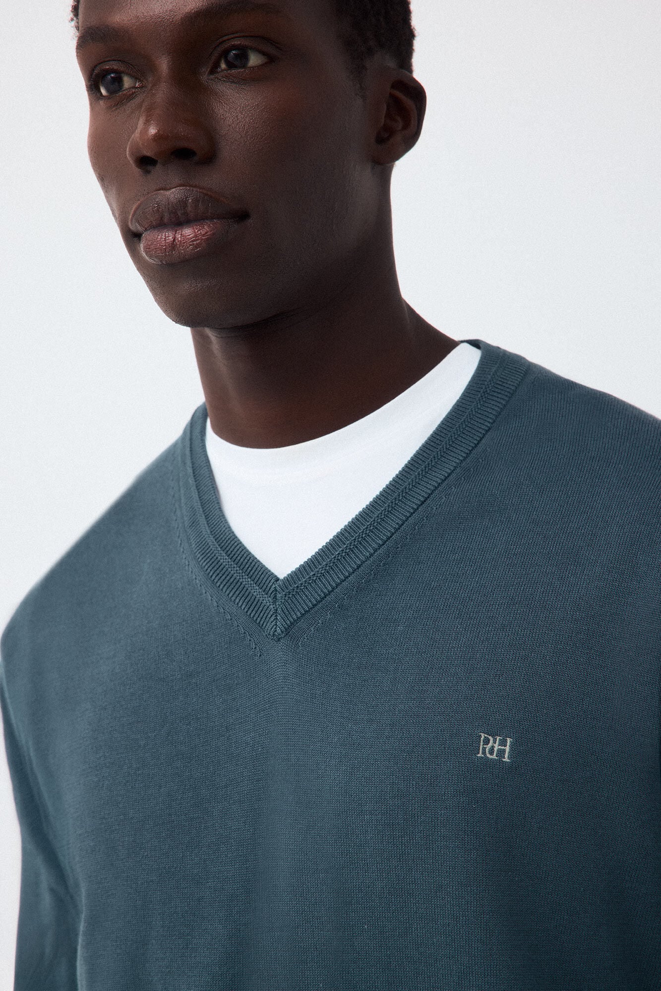 Pedro del Hierro Premium cotton fine knit V-neck jumper
