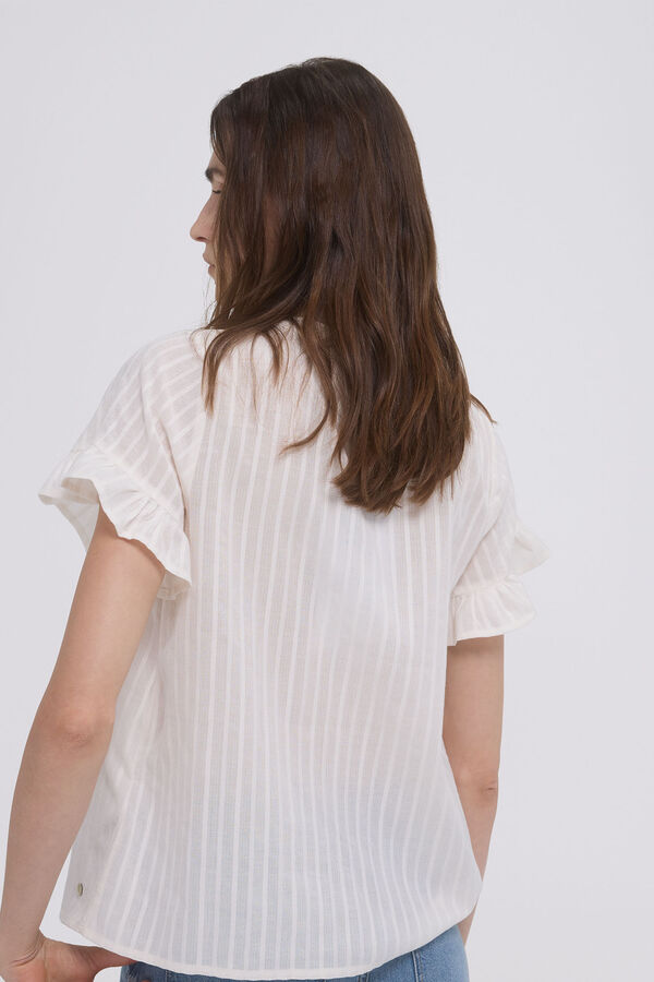 Pedro del Hierro Romantic blouse in patterned fabric Ecru
