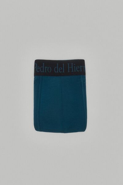 Pedro del Hierro boxer curto malha lisa Azul