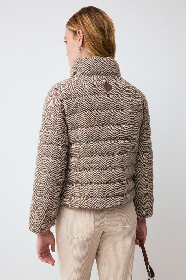 Pedro del Hierro Herringbone short parka Brown