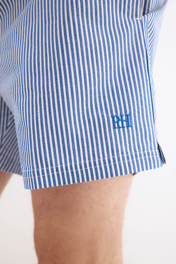 Pedro del Hierro Structured fabric swimwear Blue
