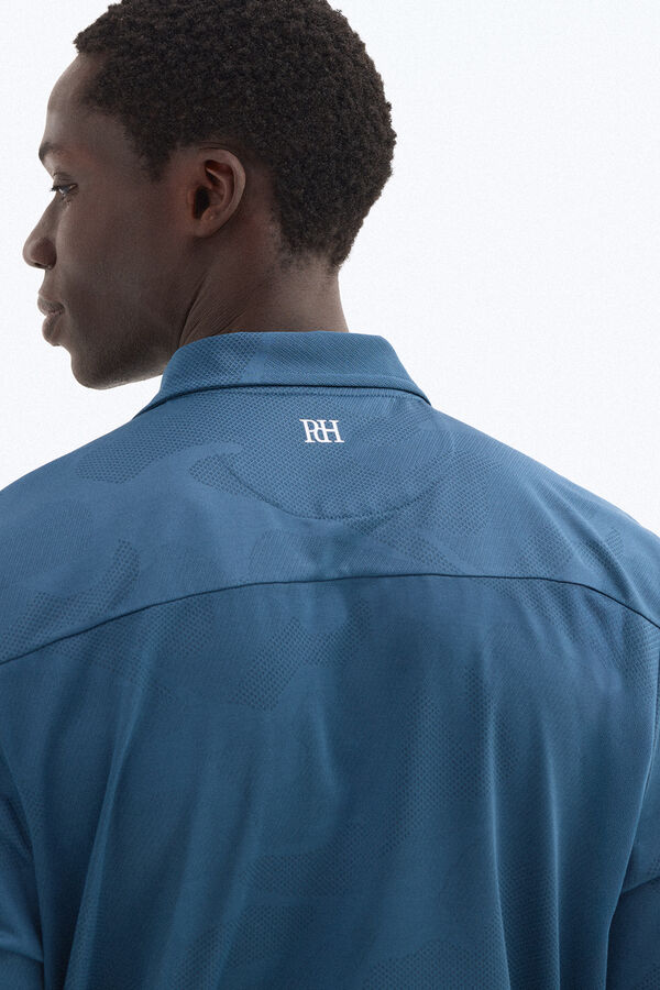 Pedro del Hierro Jacquard golf polo shirt Blue