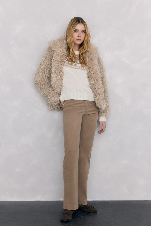 Pedro del Hierro Geometric jacquard sweater Ecru