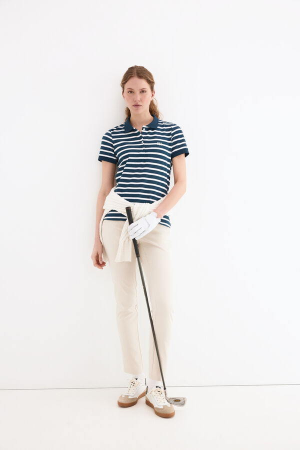 Pedro del Hierro Polo manga curta &agrave;s riscas Azul